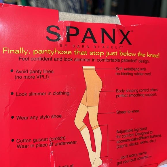 SPANX Women’s Footless Body Shaping Pantyhose Nude Sz C Made in the USA Sheer - Picture 7 of 8